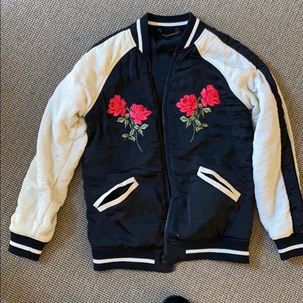 Embroidered bomber jacket